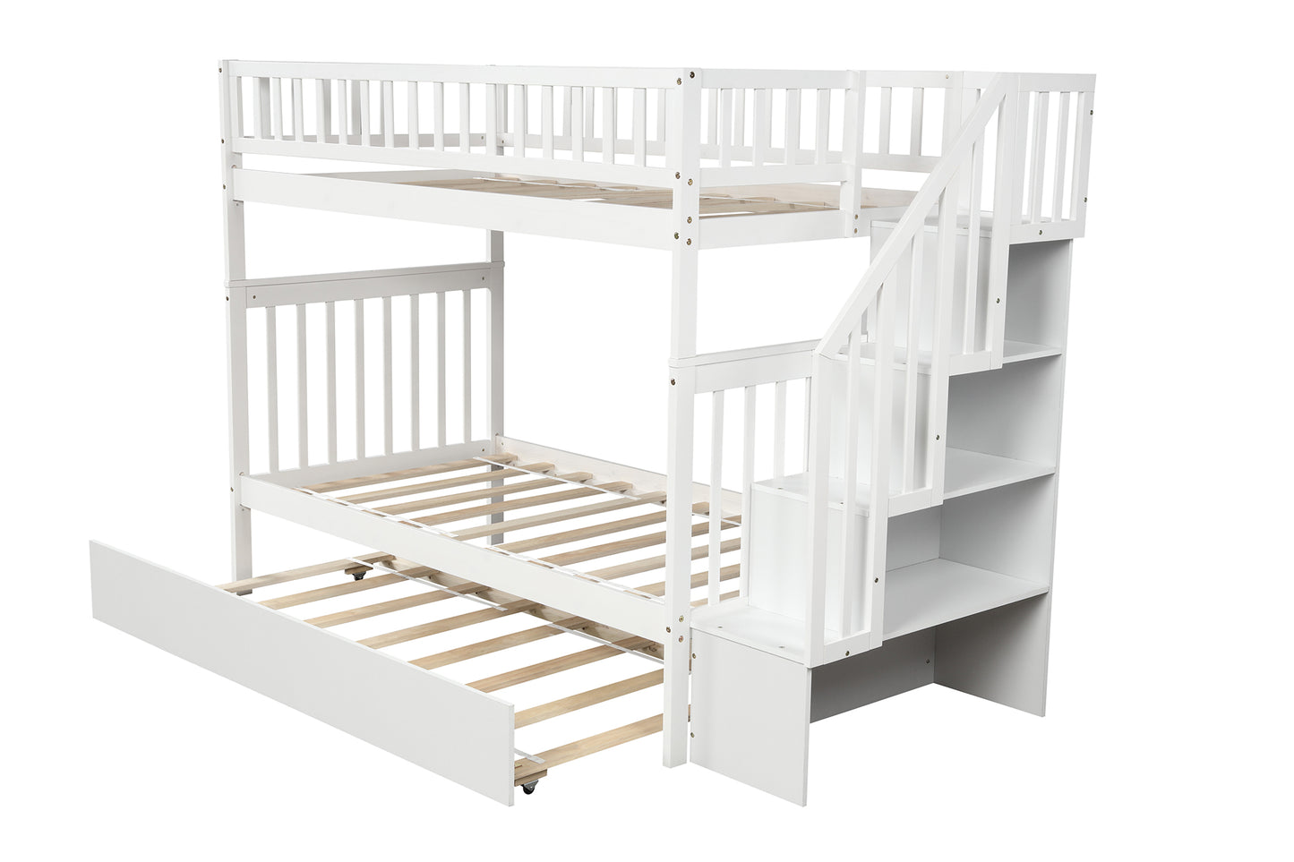 【Pottery Barn】Twin over Twin Bunk Bed with Trundle and Storage White