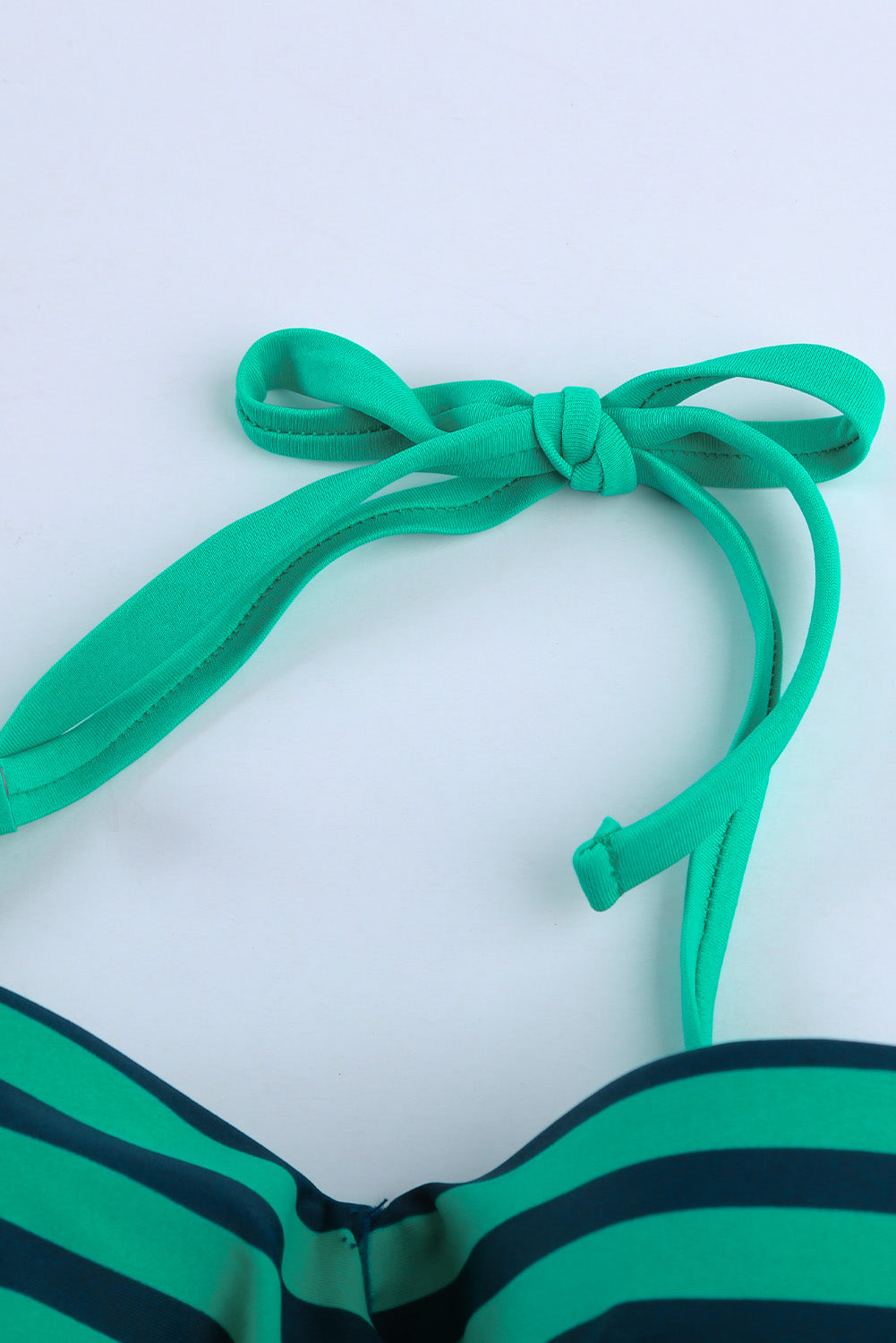 【victoria secret】Green Halter Bandeau Striped Bikini